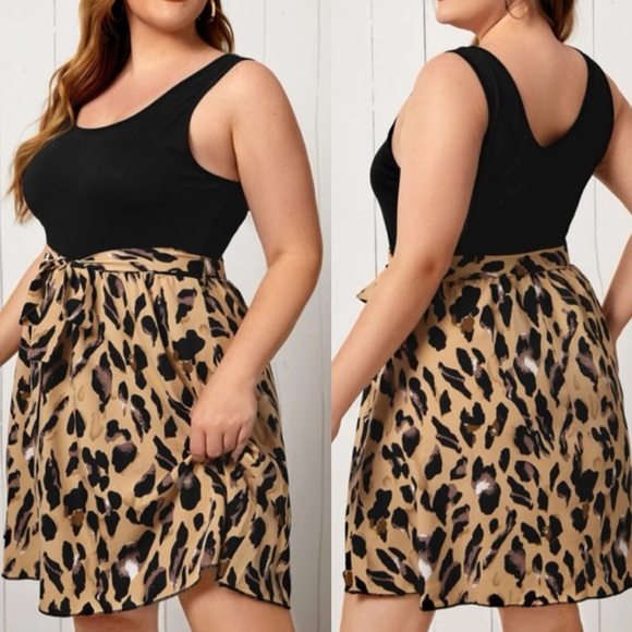 Boho leopard print belted A-line dress - Picture 9 of 9